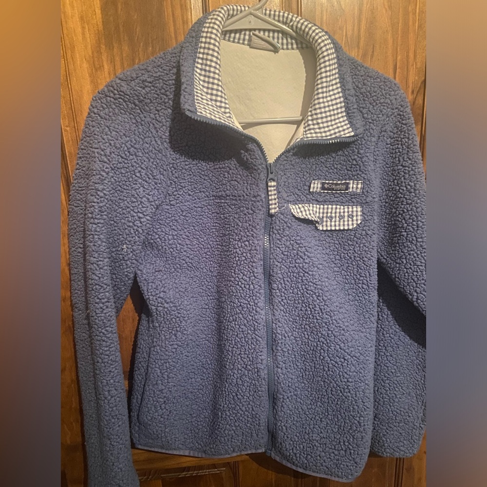 Columbia fleece with gingham detail
Ladies small